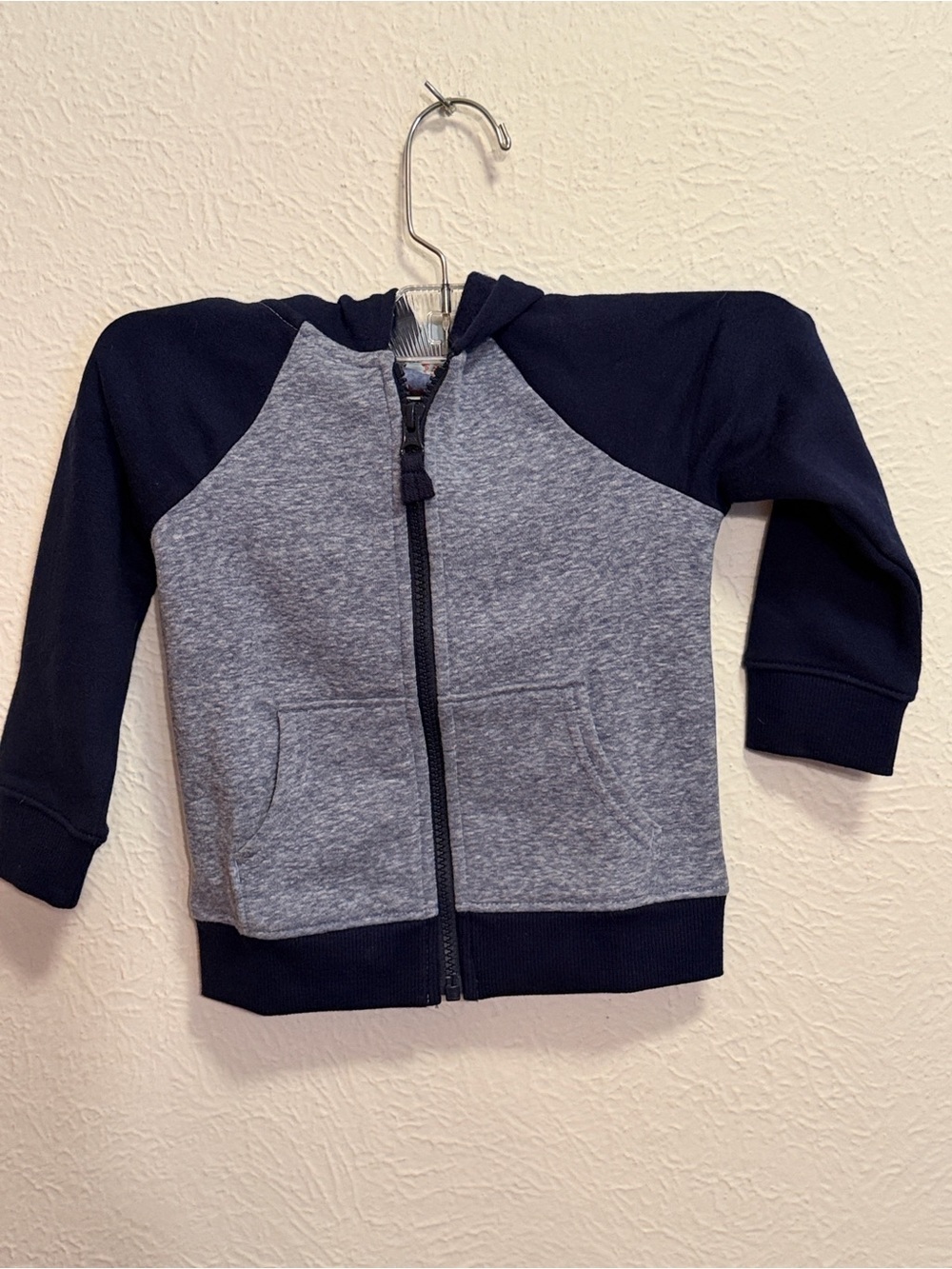 ⛵️⛵️⛵️3for12$⛵️⛵️⛵️Toddler Zip-Up Hoodie Jacket - Navy & Light Blue-2T